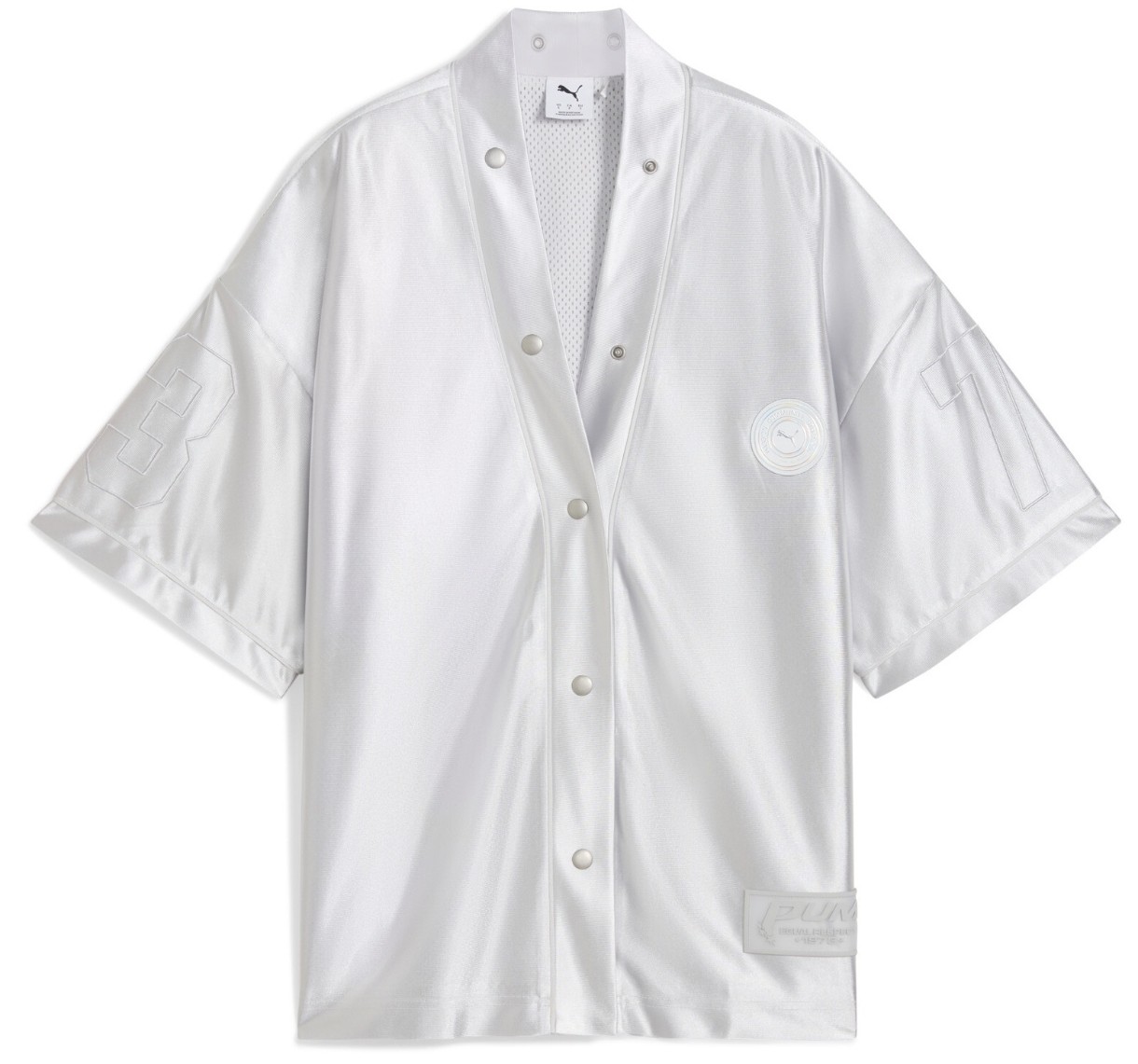 Cămașă damă Puma Jer-She Baseball Jersey Feather Gray, s.L
