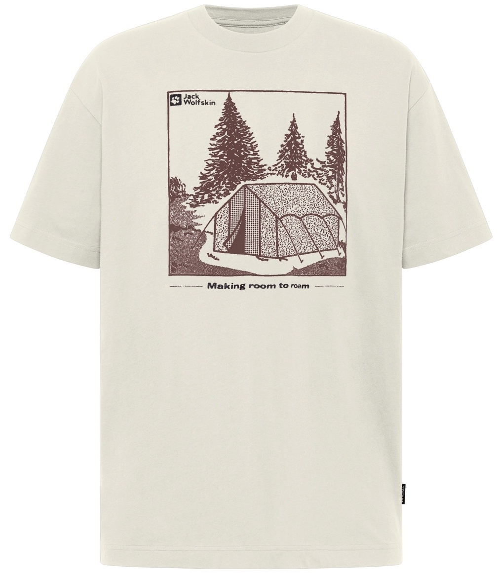 Мужская футболка Jack Wolfskin Freeroamer T M Tent Cotton White, s.M