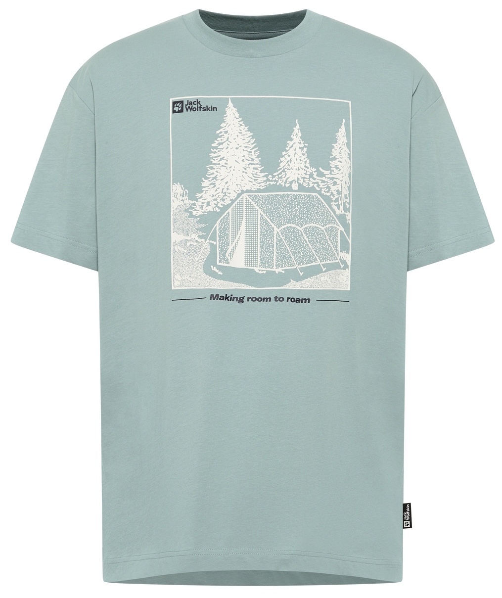 Tricou bărbătesc Jack Wolfskin Freeroamer T M Tent Soft Jade, s.S