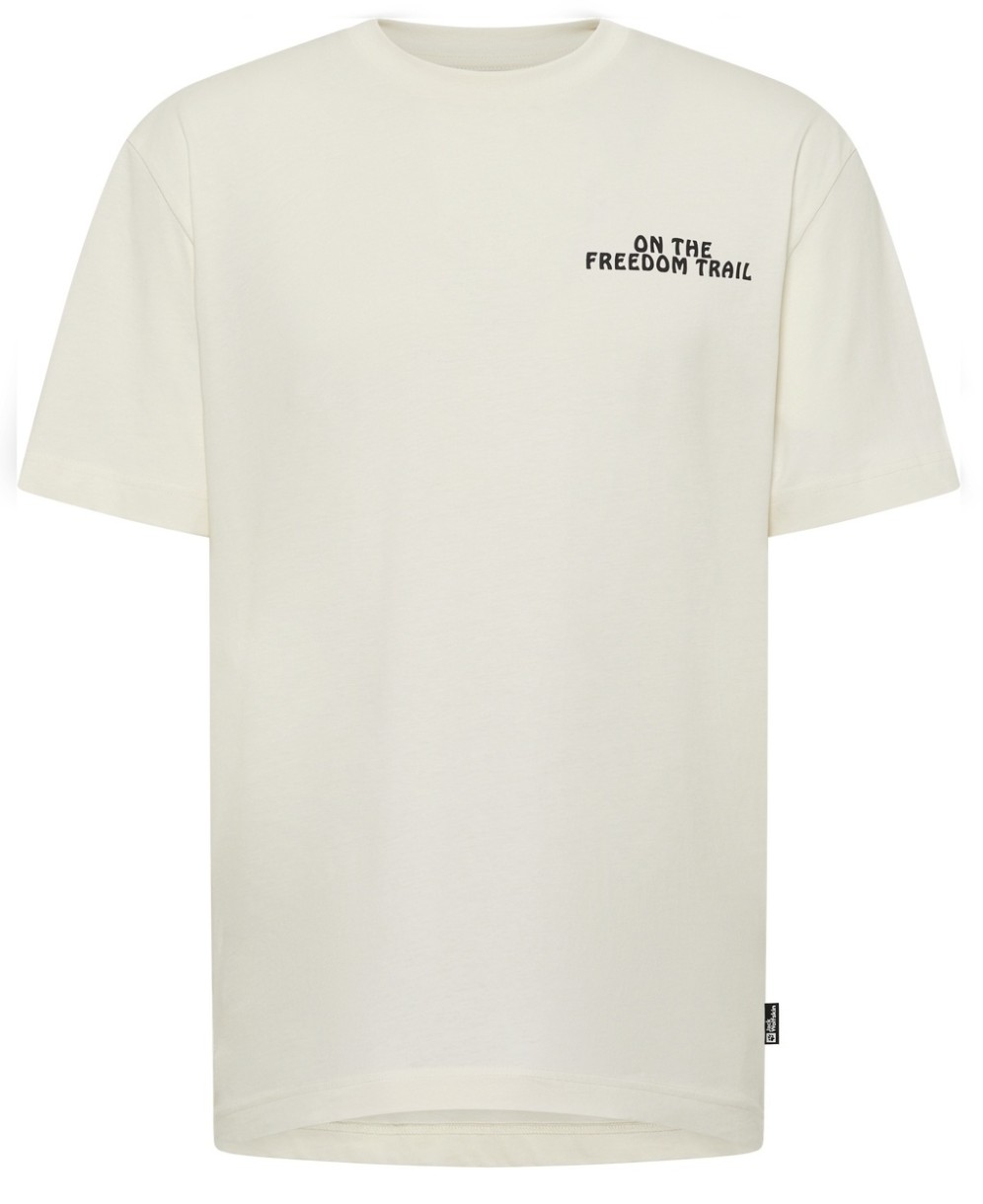 Tricou bărbătesc Jack Wolfskin Trailblazer T M Trail Cotton White, s.XL