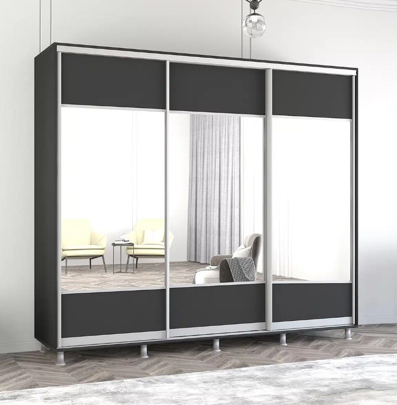 Dulap cu uşi glisante Mobildor-Lux Aron 240x240 (Anthracite) K1