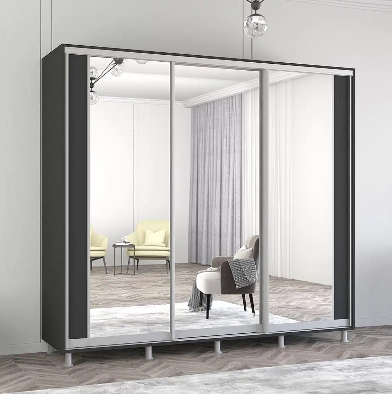 Dulap cu uşi glisante Mobildor-Lux Aron 250x200 (Anthracite) K2