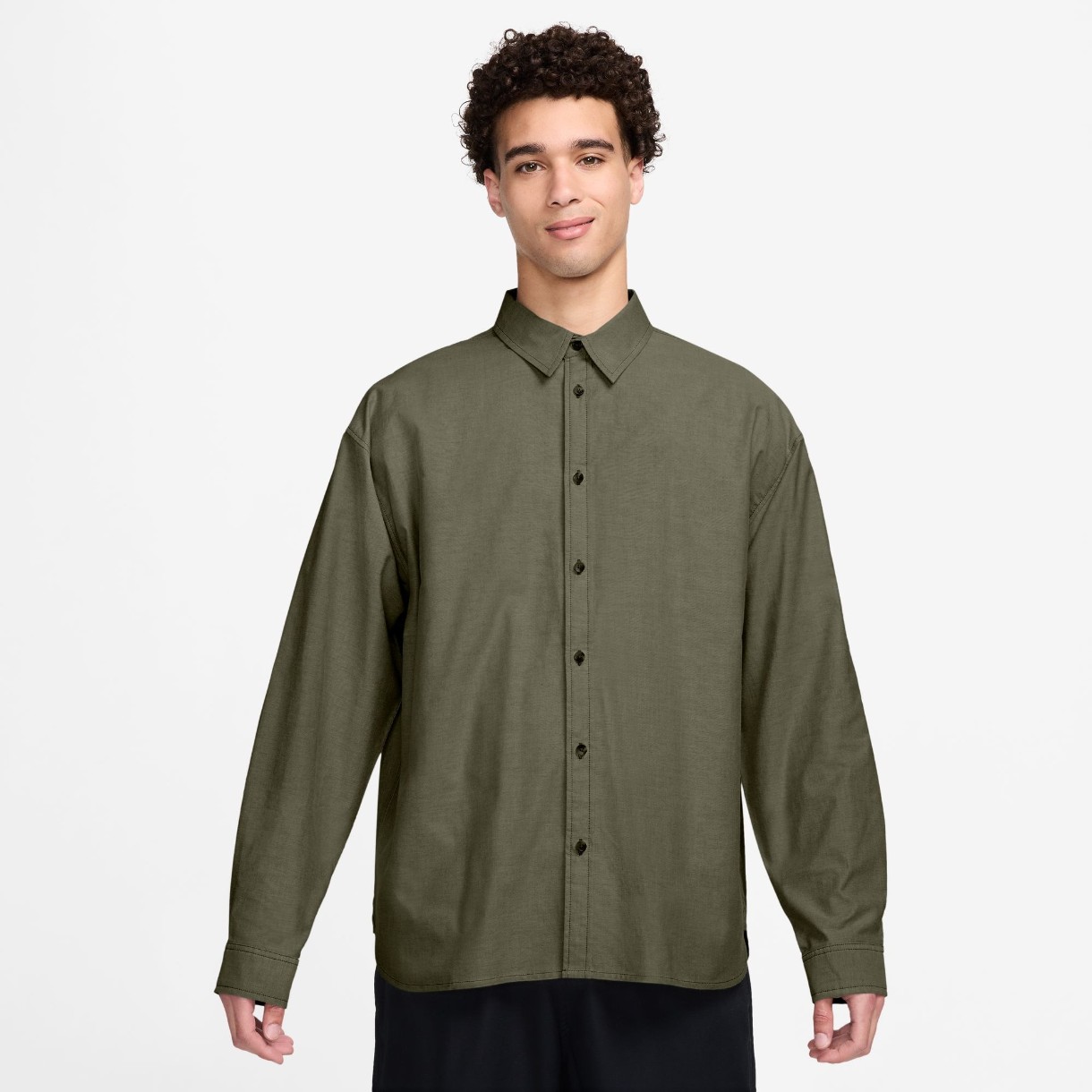 Мужская рубашка Nike M Nk Club Ls Oxford Os Medium Olive, s.L