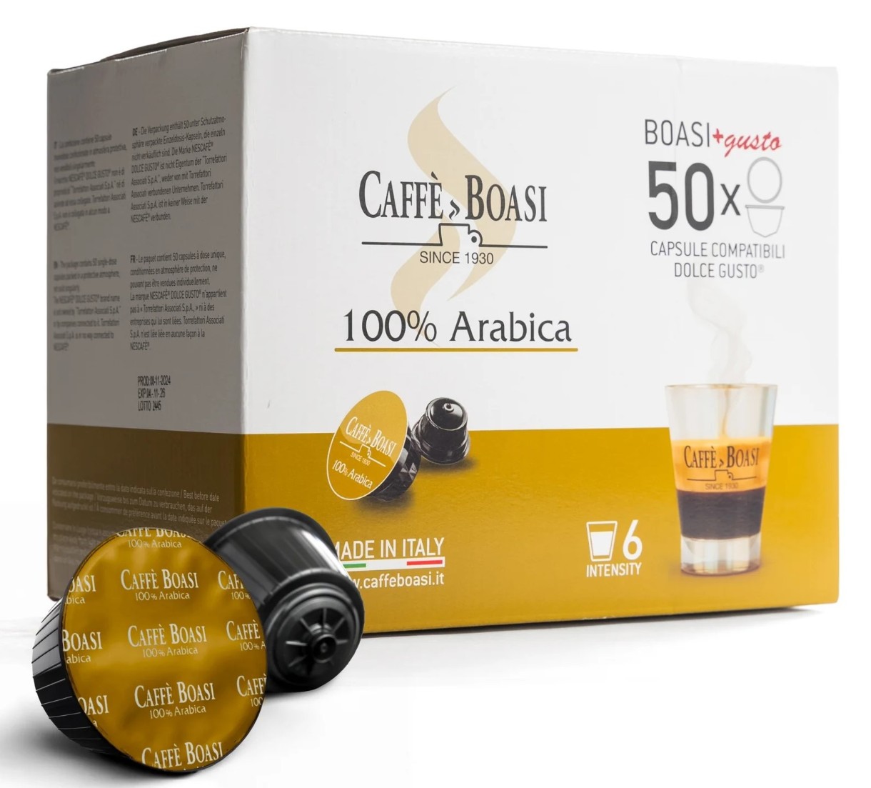 Капсулы для кофемашин Caffè Boasi Dolce Gusto 100% Arabica 50pcs