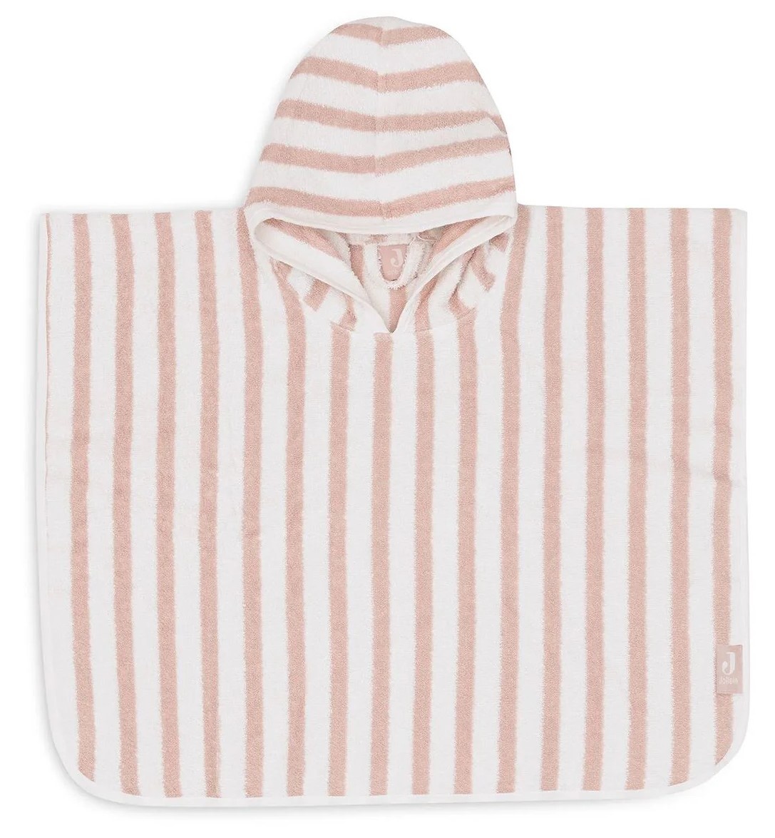 Poncho pentru copii Jollein Stripe Terry Wild Rose GOTS (533-550-67099)