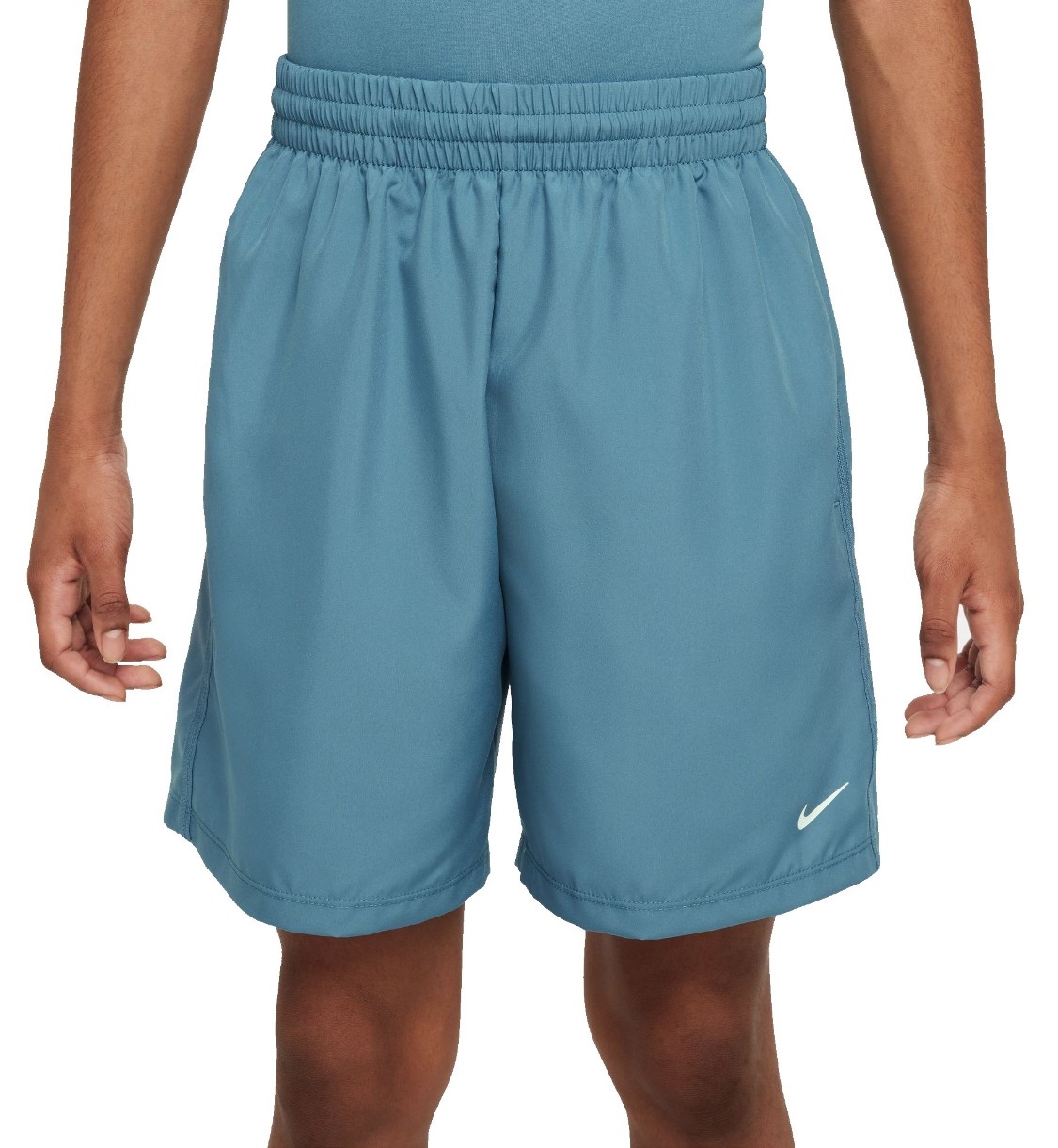 Pantaloni scurți pentru copii Nike B Nk Df Multi Wvn Short Smoky Blue/White, s.M