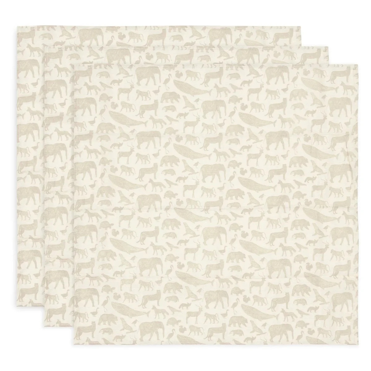 Pelinci Jollein Animals Nougat 3pcs 70x70 (535-851-67044)