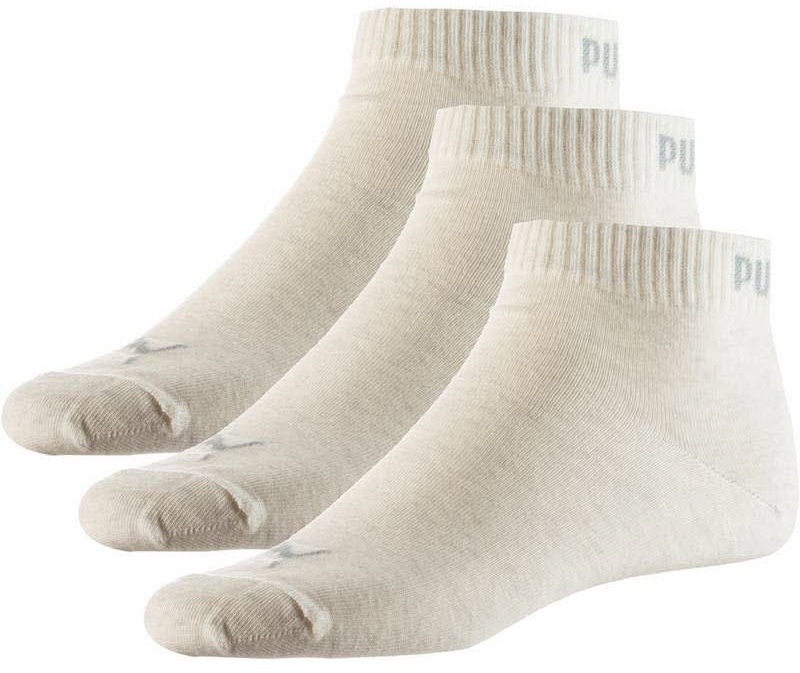Ciorapi pentru bărbați Puma Unisex Quarter Plain 3P Oatmeal, s.39-42