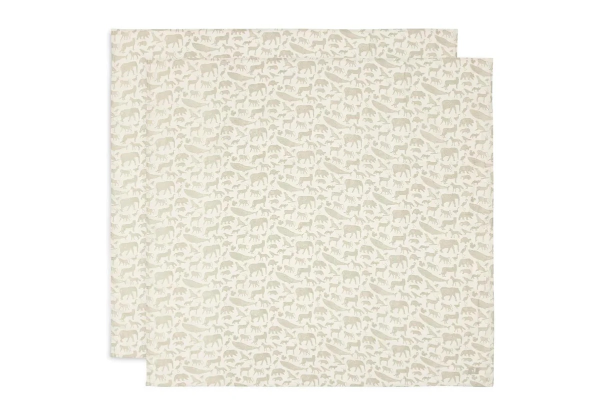 Pelinci Jollein Animals Olive Green 2pcs 115x115 (535-852-67043)