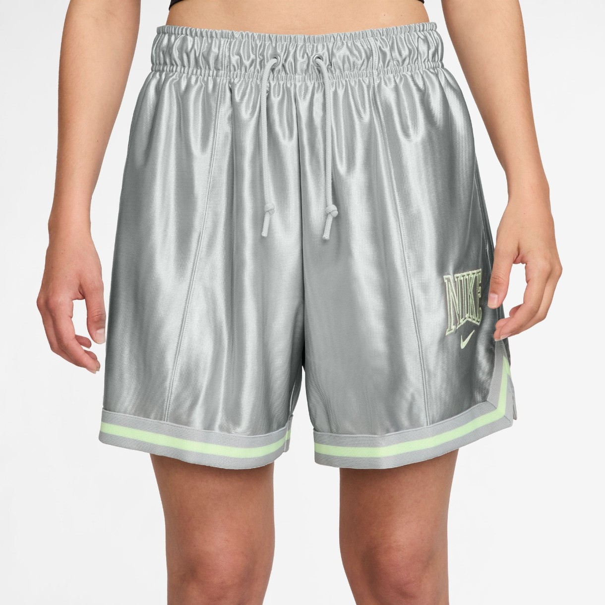 Женские шорты Nike W Nsw Street 6 Satin Gx Shrt Light Smoke Grey/Barely Volt, s.L
