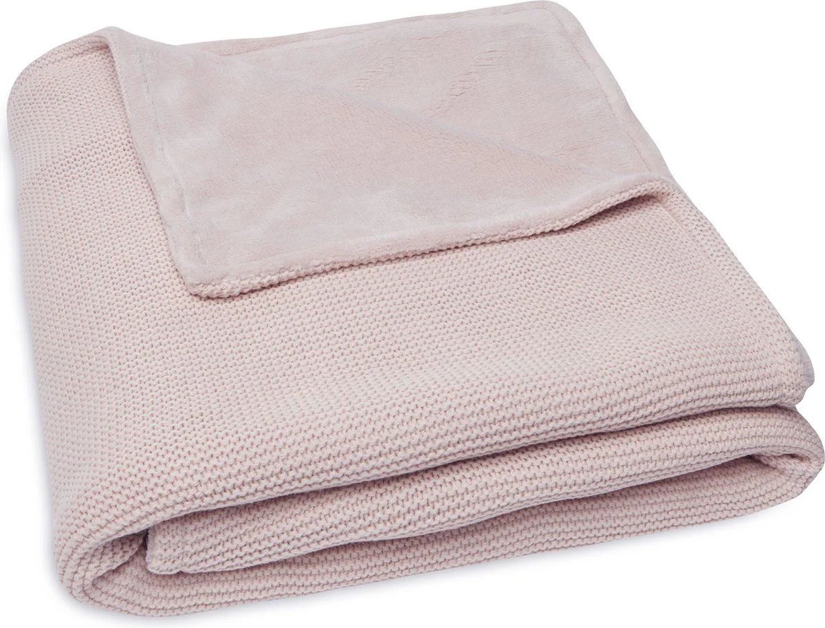 Pătura Jollein Basic Knit Pale Pink/Coral FleeceS 100x150 (517-522-65310)