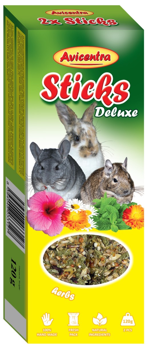 Hrană pentru rozătoare Avicentra Sticks with Herbs 2pcs