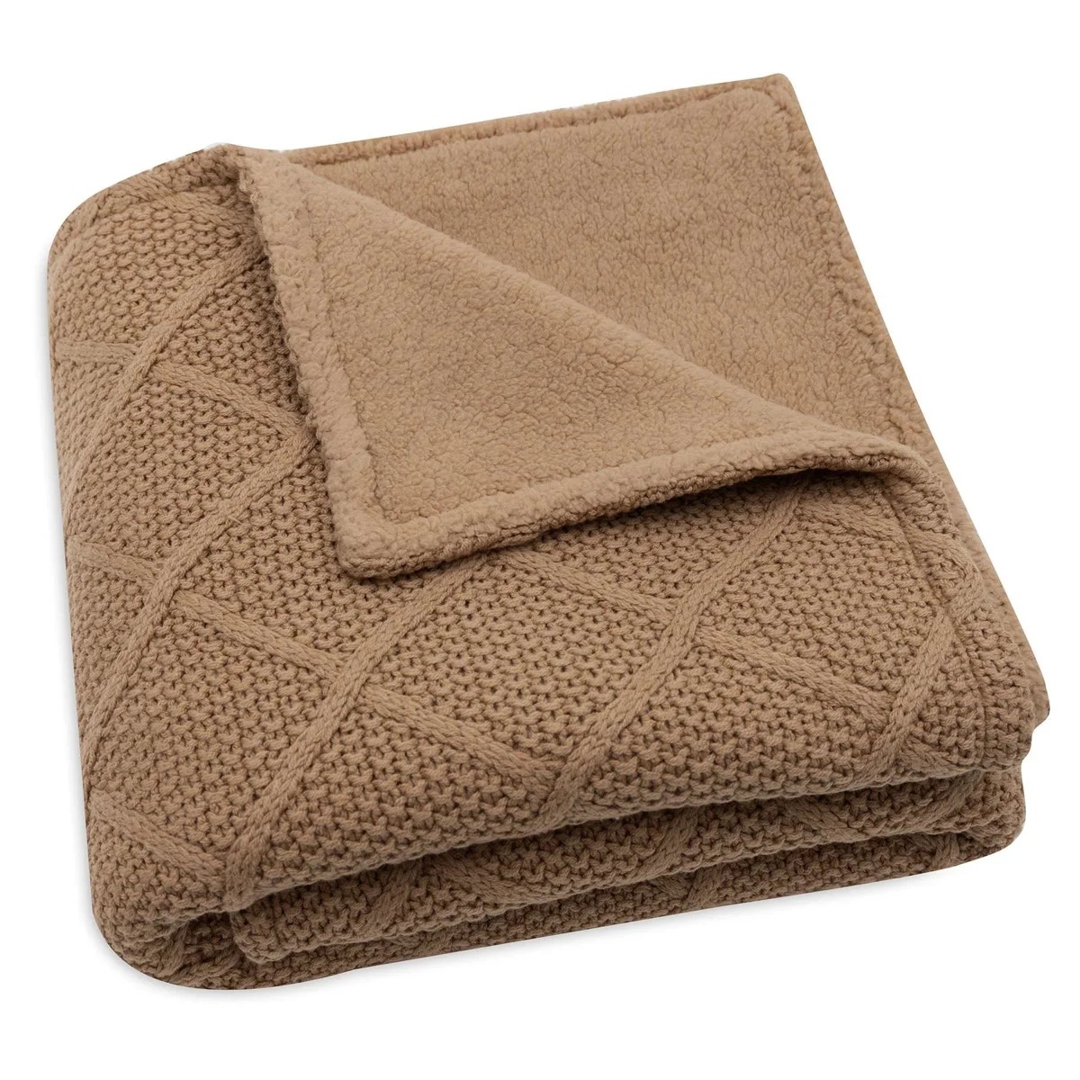 Плед Jollein Check Knit Biscuit/Teddy Fleece 75x100 (517-511-68041)