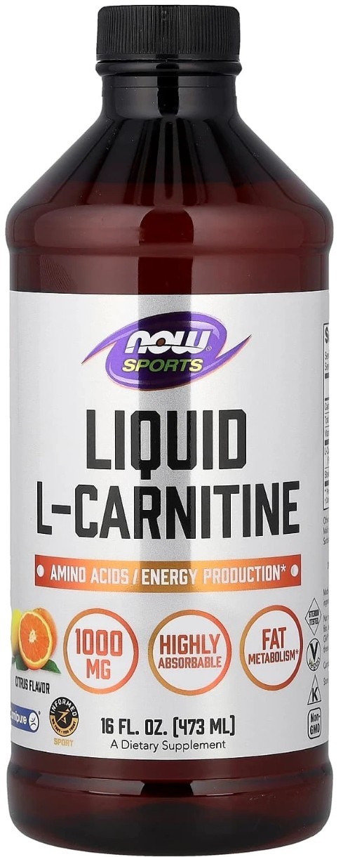 Produs pentru slăbit NOW L-Carnitine Liquid Citrus 1000mg 473ml