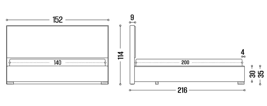 Кровать My-Style Lora 140x200 P53D14M07