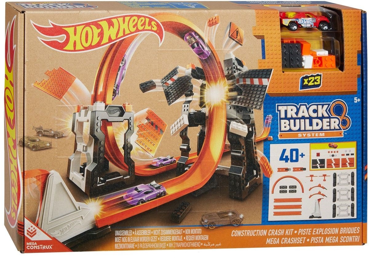 Set jucării transport Hot Wheels Track Builder Crush Kit (DWW96)