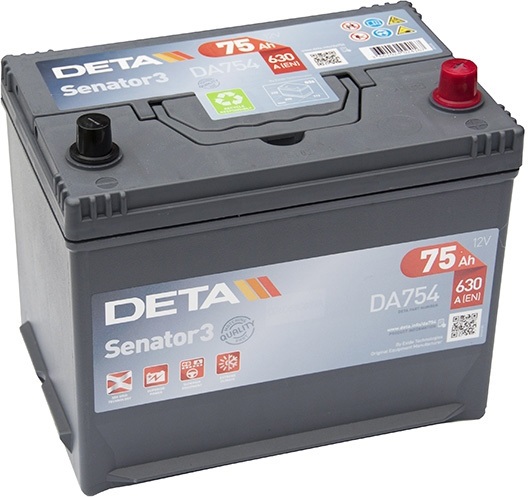 Автомобильный аккумулятор Deta DA754 Senator 3