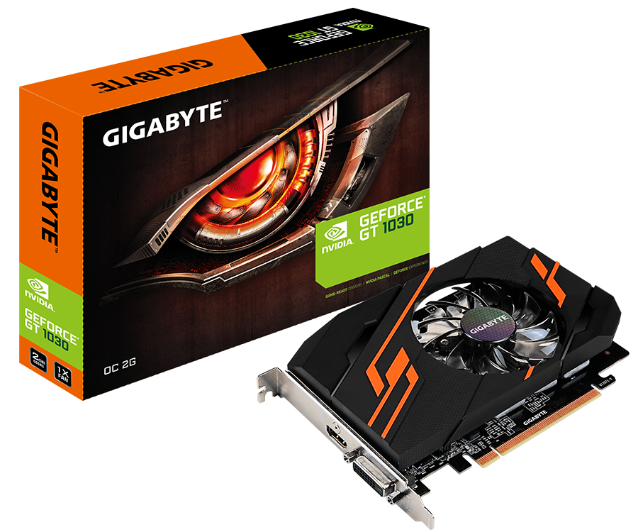 Видеокарта Gigabyte GeForce GT1030 2048M GDDR5 (GV-N1030OC-2GI)