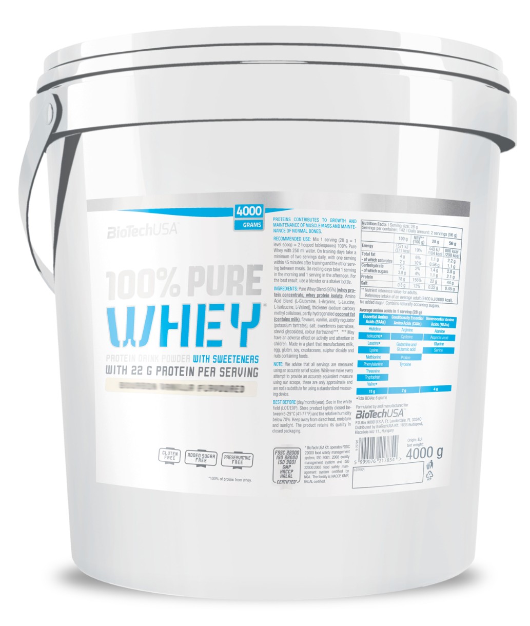 Протеин Biotech 100% Pure Whey 4000g, купить по выгодной цене с ...