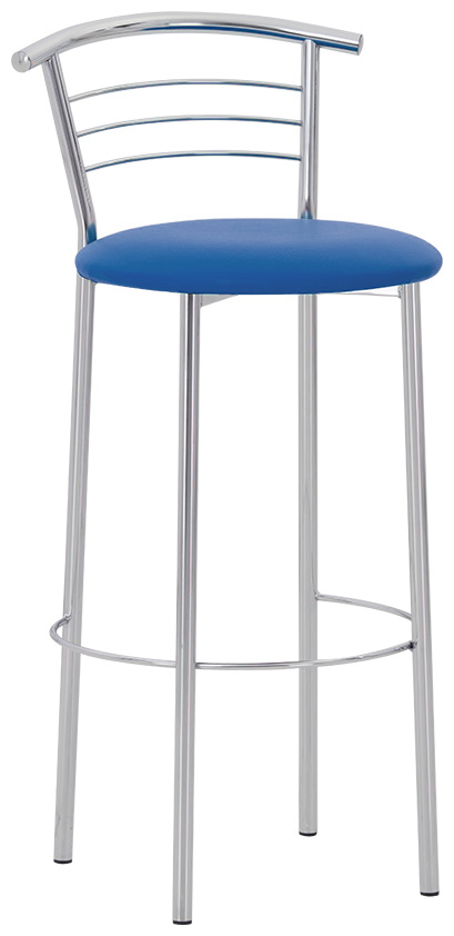 Барный стул Новый стиль Marco Hoker Chrome V15 Blue  