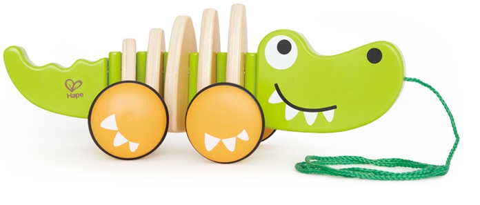 Jucarie de impins si tras Hape Walk-a-long Crocodile (E0348A)