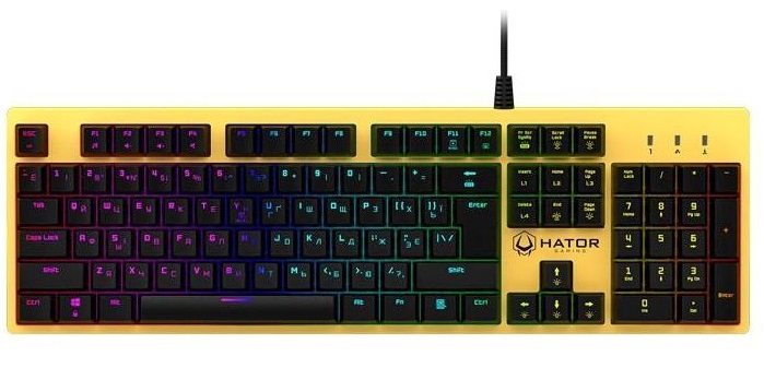 Клавиатура Hator Rockfall Mechanical Blue Switches Yellow Edition