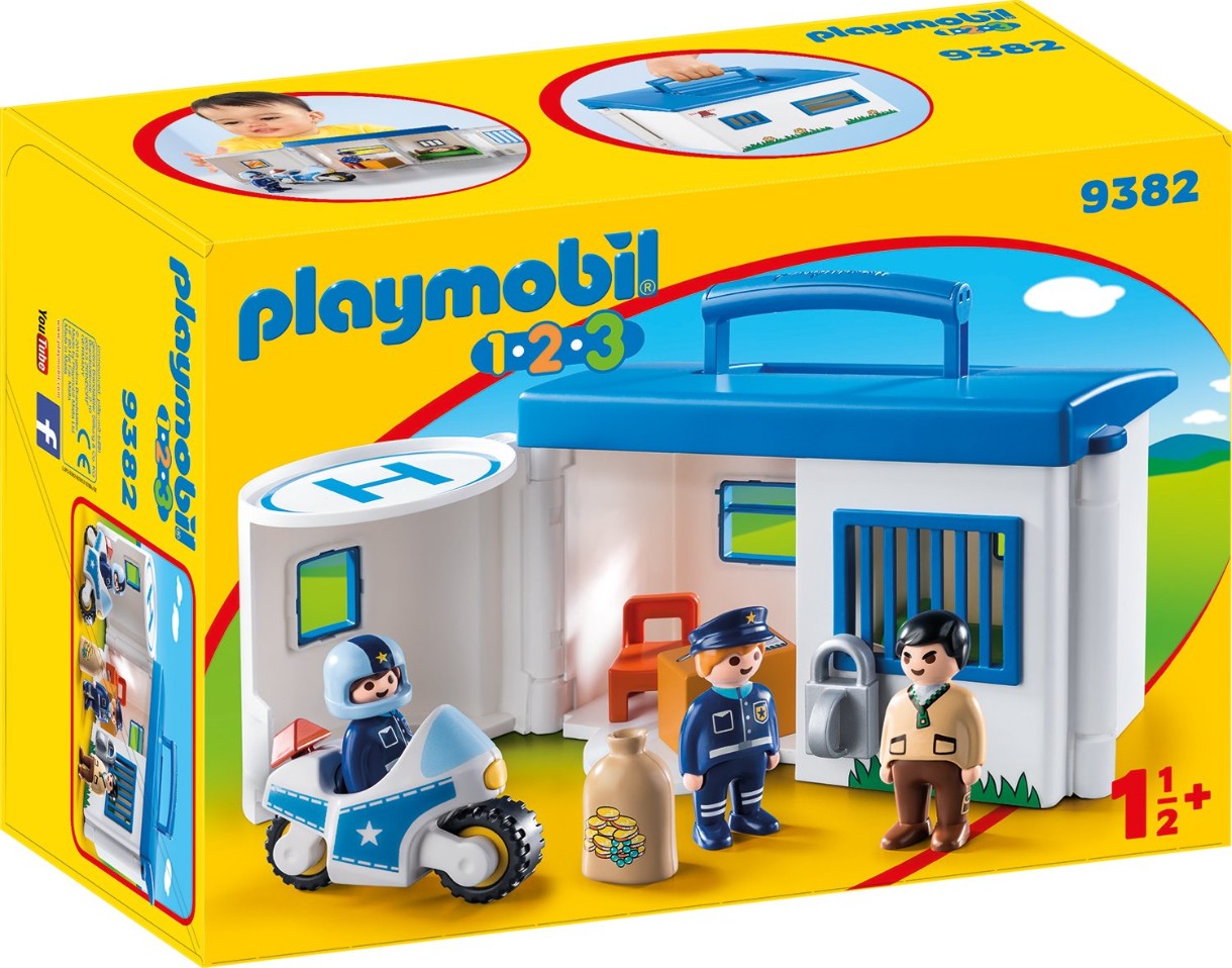 Set de construcție Playmobil 1.2.3: Take Along Police Station (PM9382)