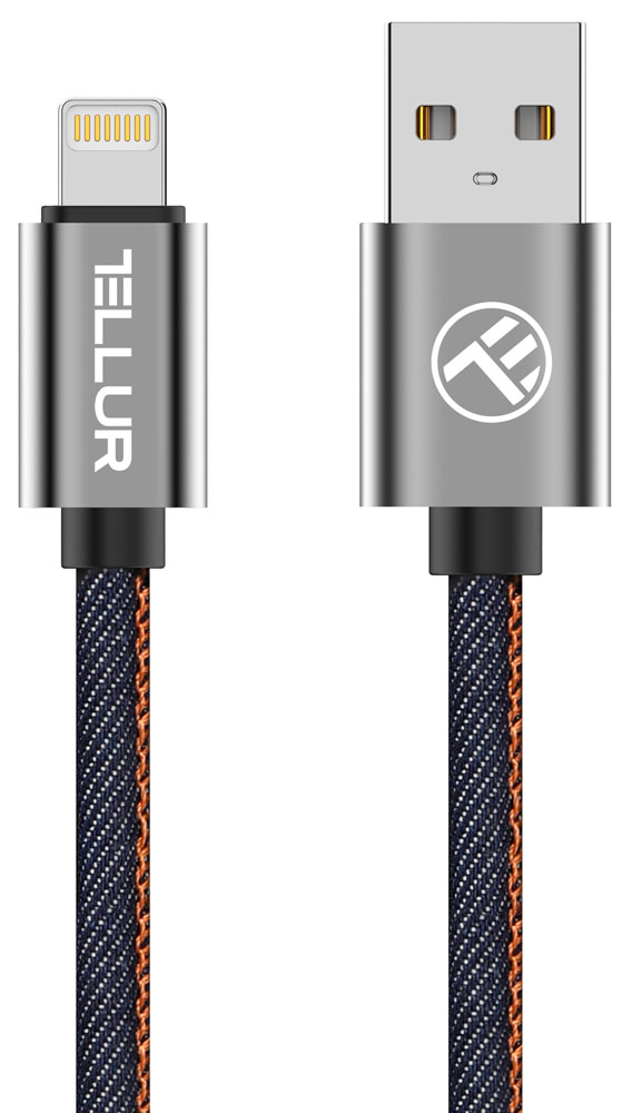 Cablu USB Tellur Denim MFI Lighting to USB 1m Blue (TLL155391)
