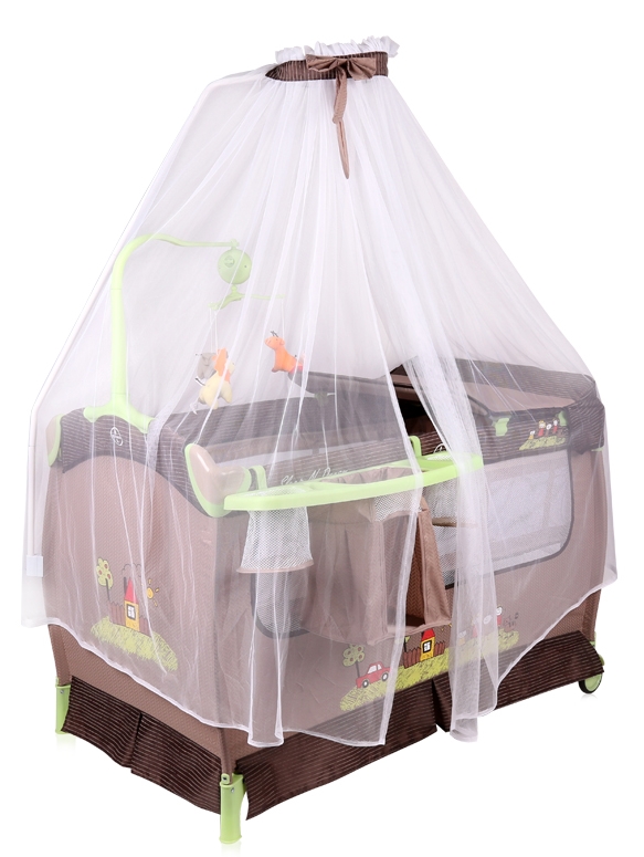 Pătuț pliabil Lorelli Sleep&Dream Rocker&Baldachin Beige Family (10080341806)
