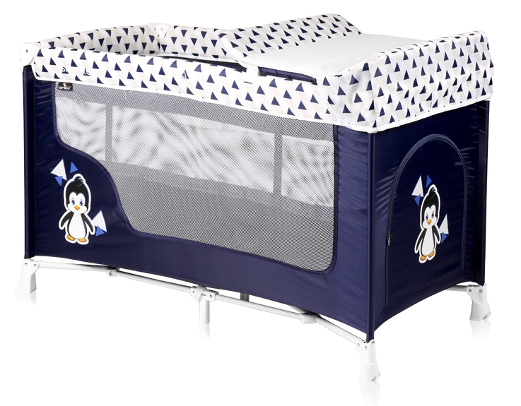 Pătuț pliabil Lorelli San Remo 2 Blue&White Penguin (10080071936)