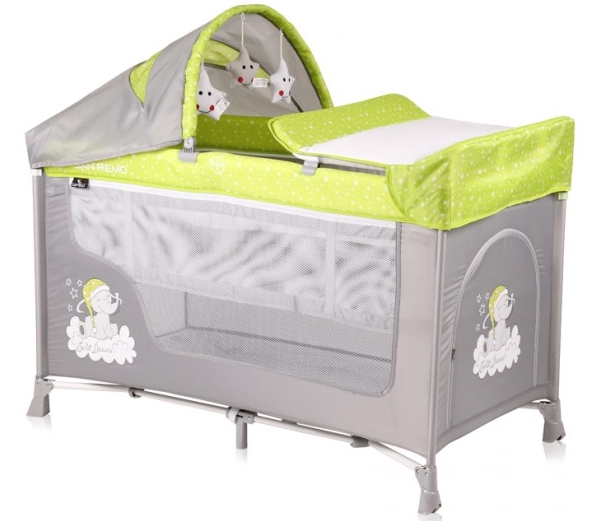 Pătuț pliabil Lorelli San Remo 2 Plus Green&Grey Elephant (10080081937)