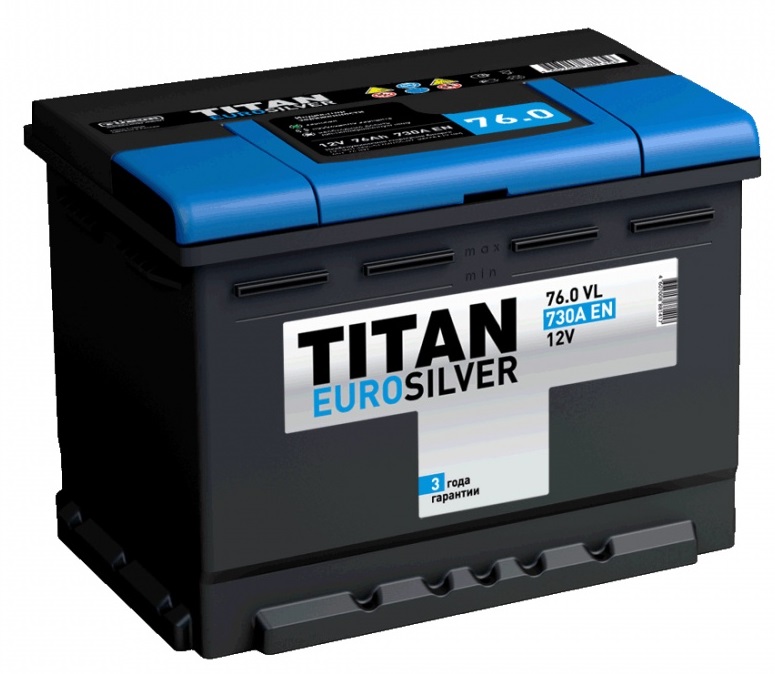 Автомобильный аккумулятор Titan EuroSilver 6CT-76.0 VL