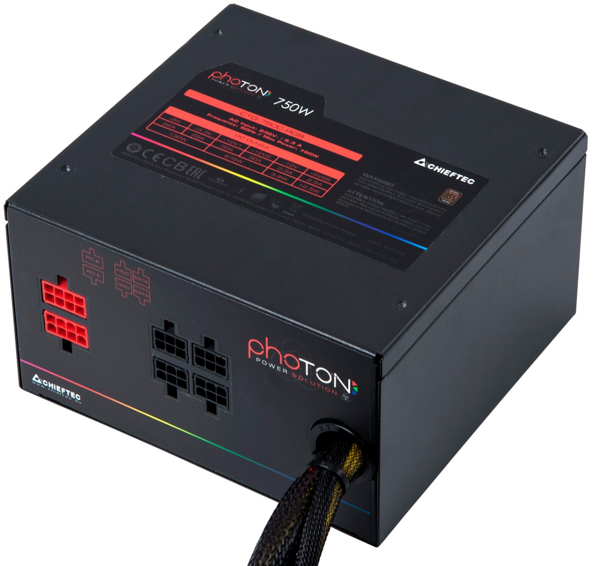Блок питания Chieftec 750W (CTG-750C-RGB), купить по выгодной цене с ...