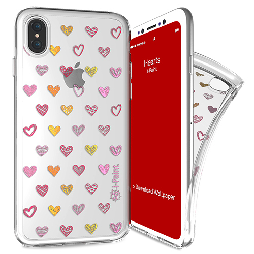 Чехол I-Paint Trendy Soft IPhone X Hearts (840502)