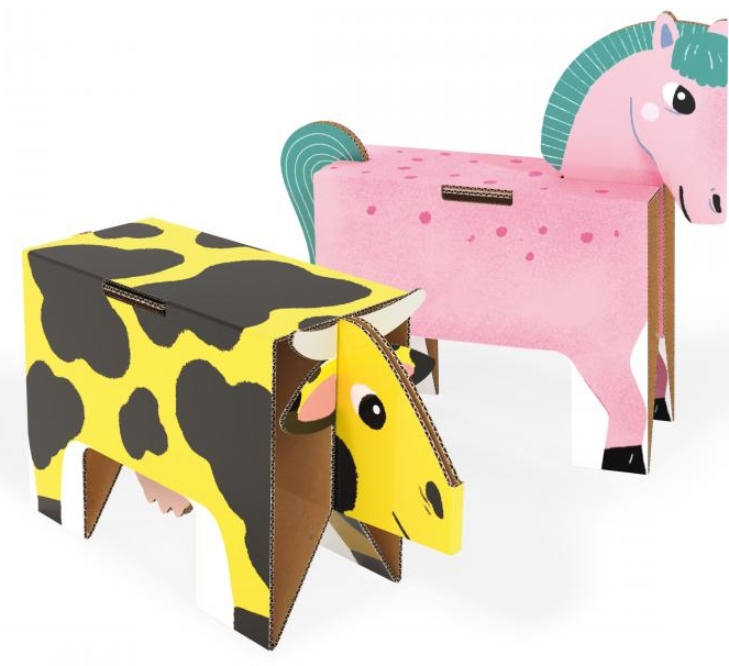 3D пазл-конструктор Quercetti Pop Out Horse&Cow (512)