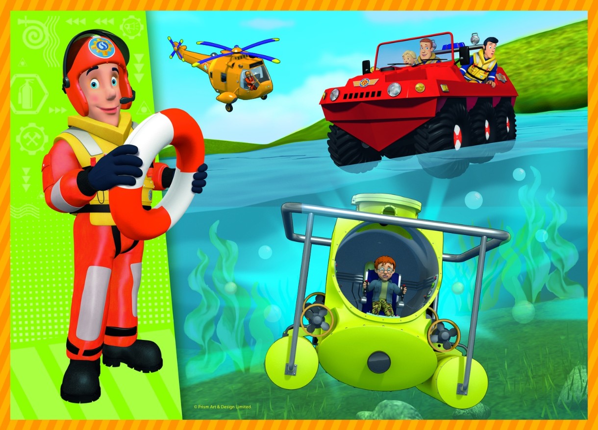 Пазл Trefl 4in1 Fireman Sam to the rescue prism fireman sam (34311)