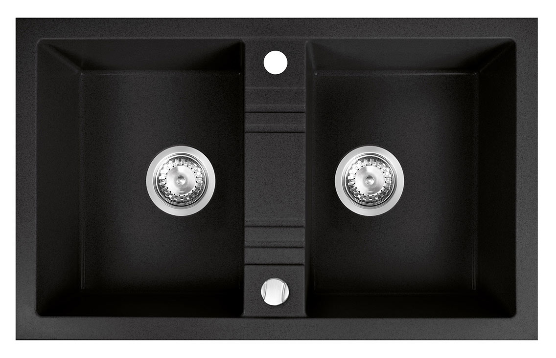 Chiuvetă de bucătărie Ferro DRGM2/48/78BA 780x480mm Graphite (03081)  