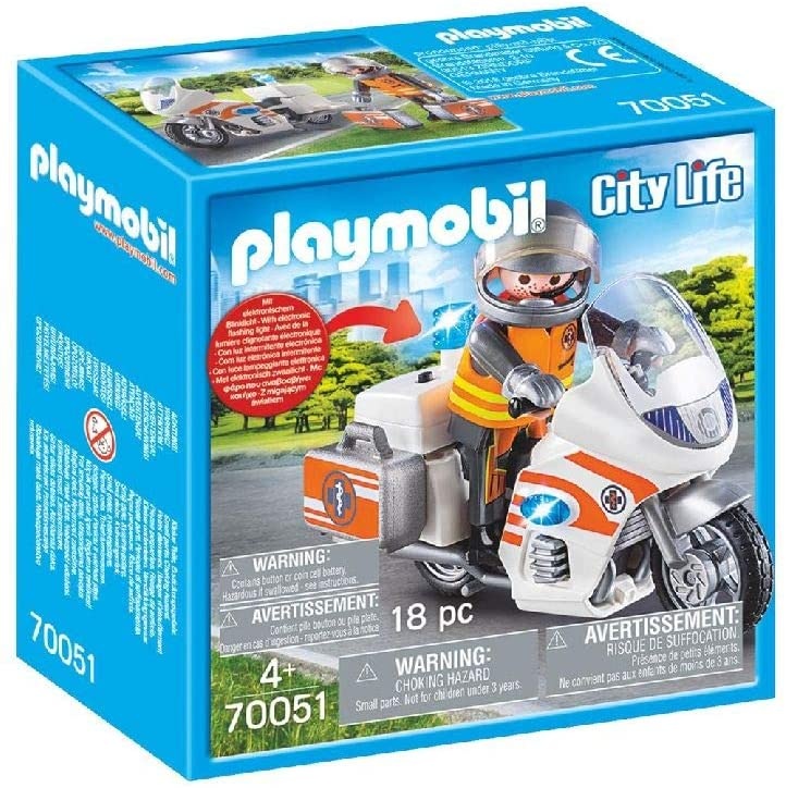 Фигурка героя Playmobil City Life: Emergency Motorbike (PM70051)