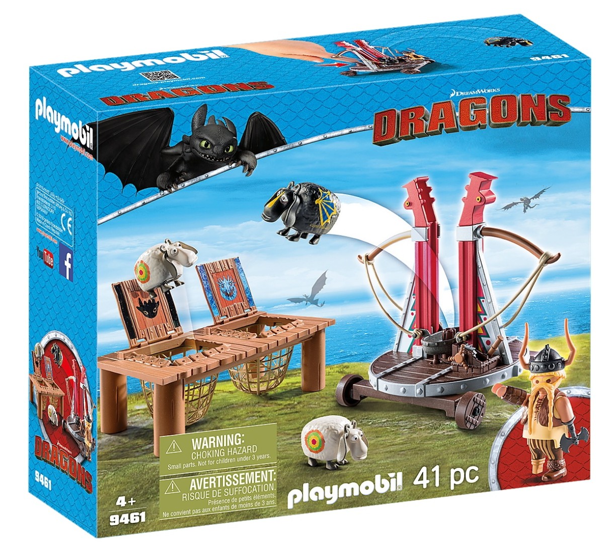 Set de construcție Playmobil Dragons: Gobber the Belch with Sheep Sling (PM9461)