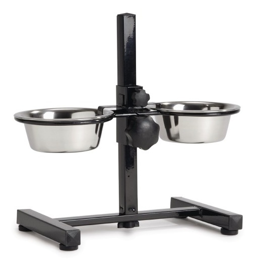 Stand cu 2 boluri pentru câini Beeztees Black 653558