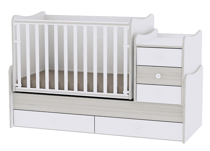Кроватка Lorelli Maxi Plus White\Light Oak