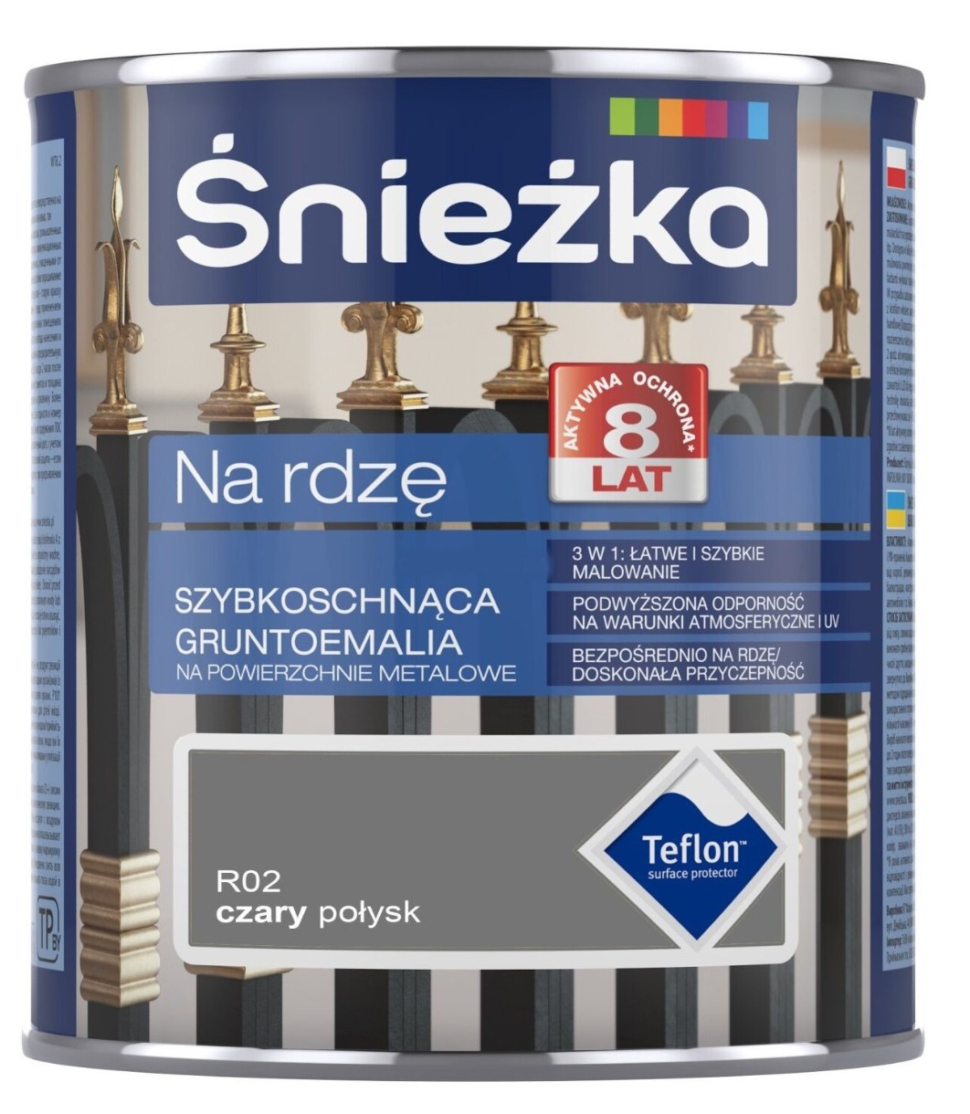 Грунт-эмаль Sniezka Na Rdze Teflon Gray Glossy 0.65L