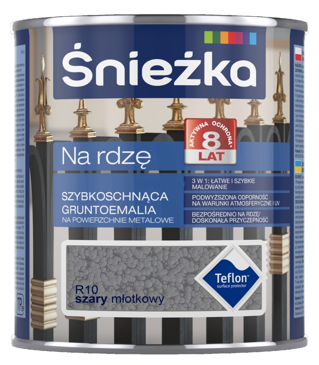 Грунт-эмаль Sniezka Na Rdze Teflon Gray Hammer Effect 2.5L
