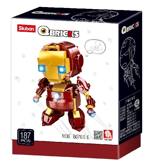 Set de construcție Sluban Qbricks—Ironman (B0761I)