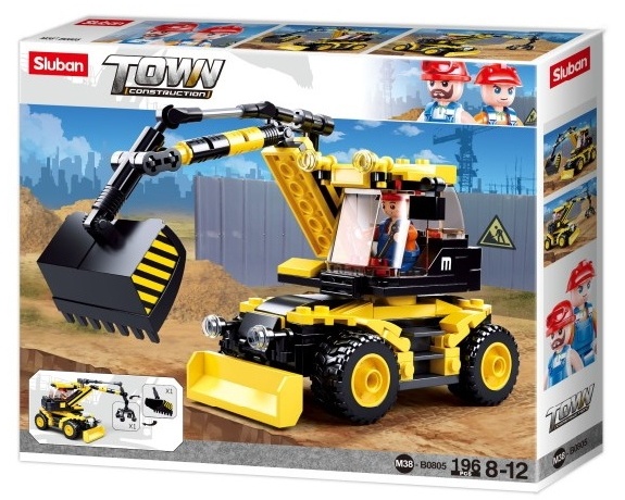 Set de construcție Sluban Town Excavator 2 Into1 (B0805)