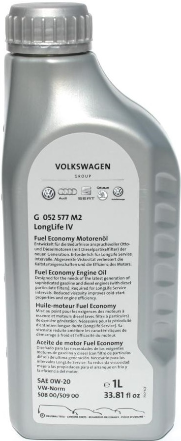 Моторное масло Volkswagen LongLife IV 0W-20 1L