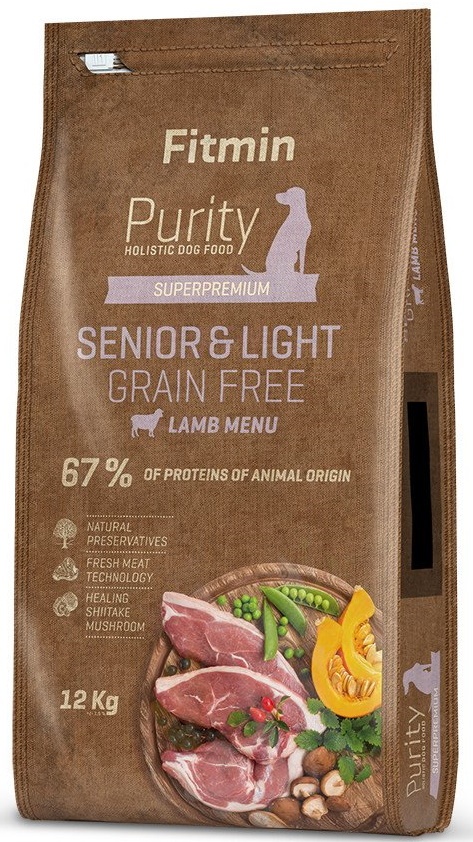 Hrană uscată pentru câini Fitmin Purity GF Senior & Light Lamb 12kg