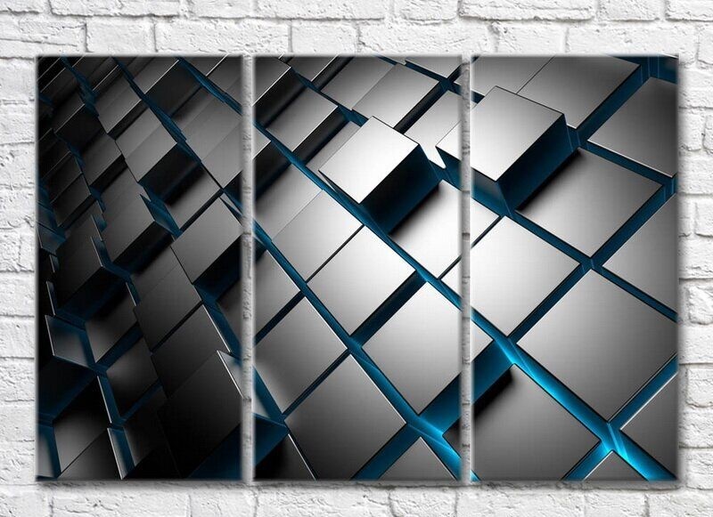 Картина ArtPoster Abstract 3D geometry with Blue backlight (3499054)