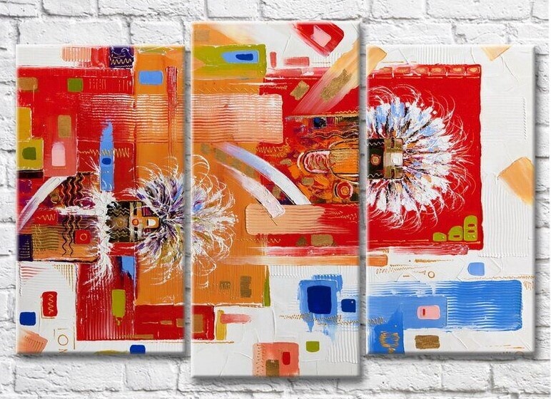 Картина ArtPoster Abstract oil painting Orange/Red (3499106)