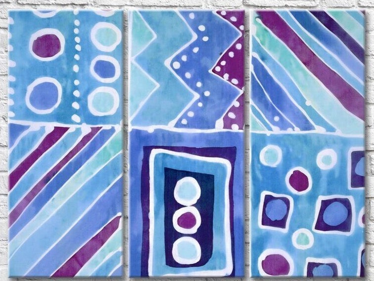 Pictură ArtPoster Abstract shapes Blue and Purple (3499063)